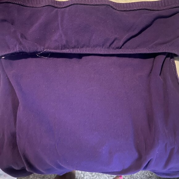 Active Basic Women's Dark Purple Crop Top with Built-In Bra - Size L - Picture 3 of 4